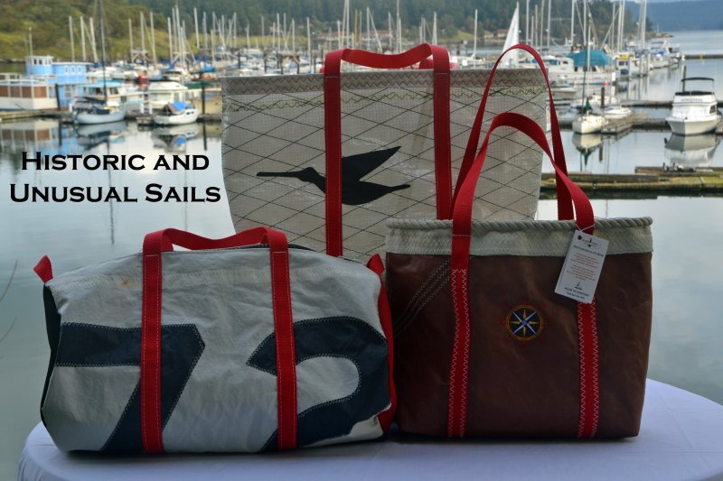 Recycled Sail Bag, Sailcloth Tote Bag with Navy Anchor Print – New England  Trading Co